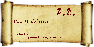 Pap Uránia névjegykártya
